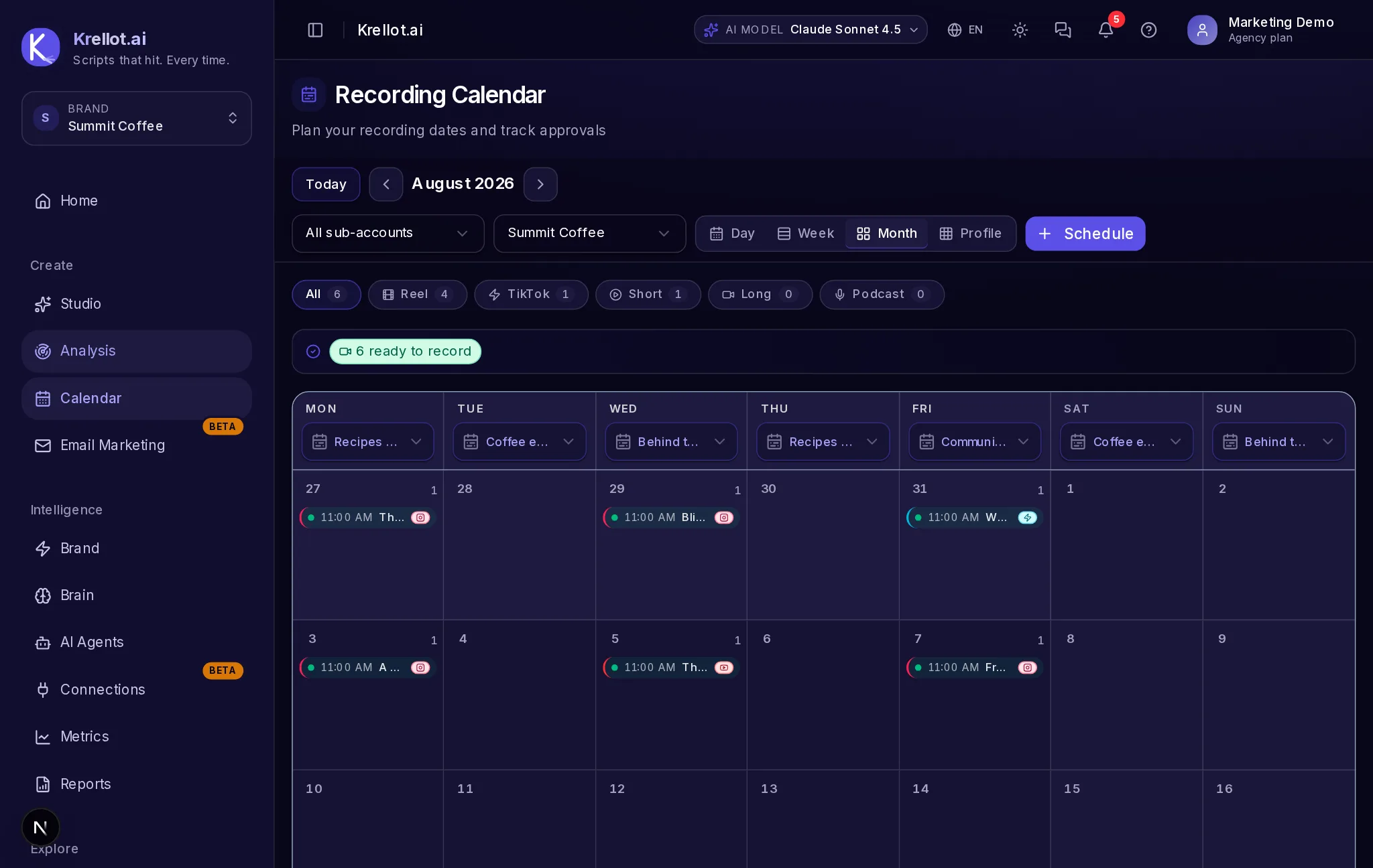 Script to calendar, no friction